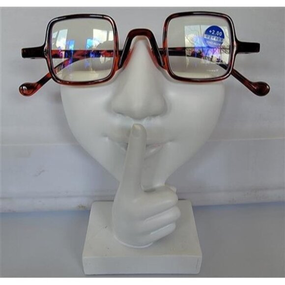 EyeKepper Brown Small Geometric Square 2.00 Blue Light Reading Glasses #109946 - Picture 1 of 3